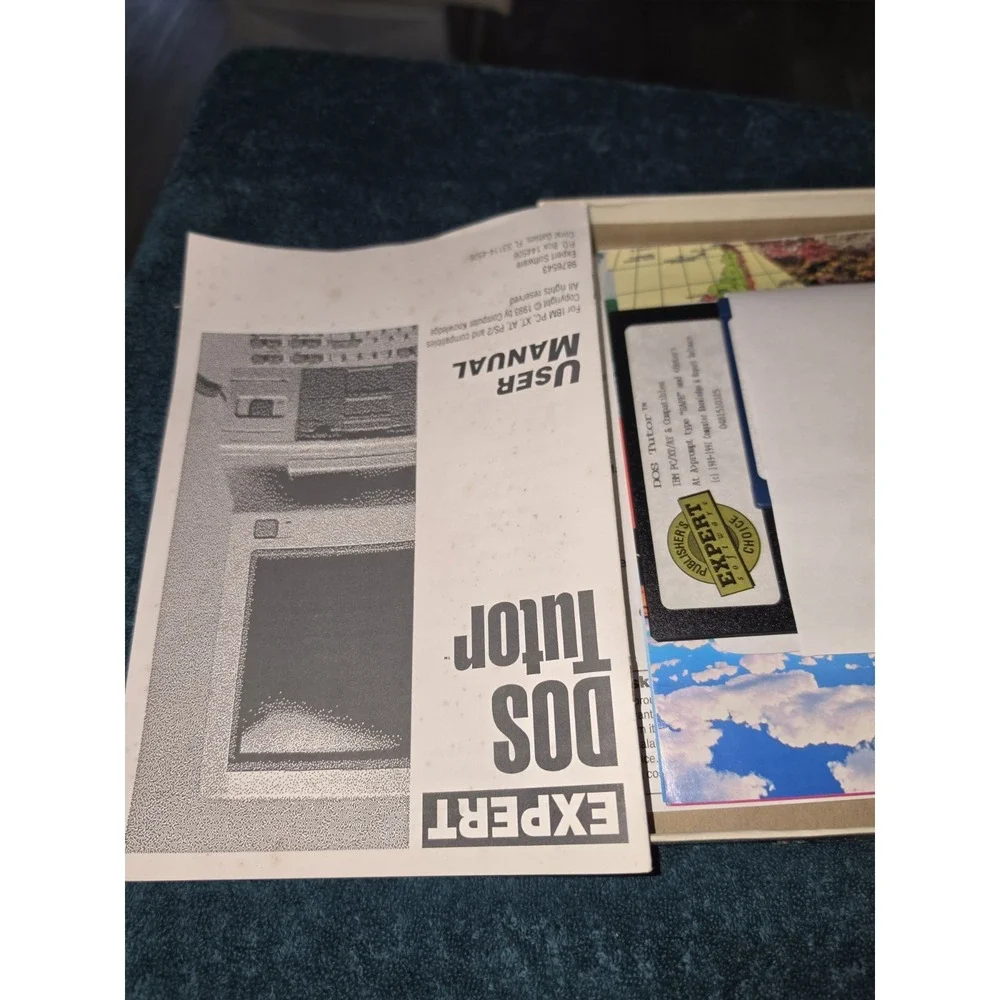 Expert DOS Tutor IBM PC XT AT Software 5.25 & 3.5 Floppy Disk COLLECTIBLE AS IS